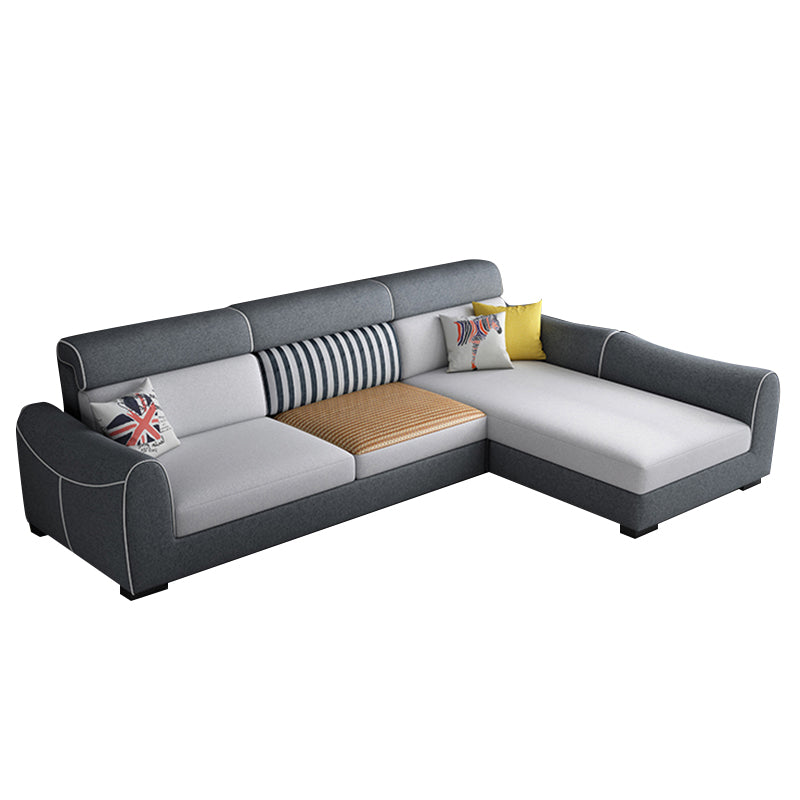 Canapé de bras carré moderne avec oreiller cousu en arrière pour l'appartement et le salon