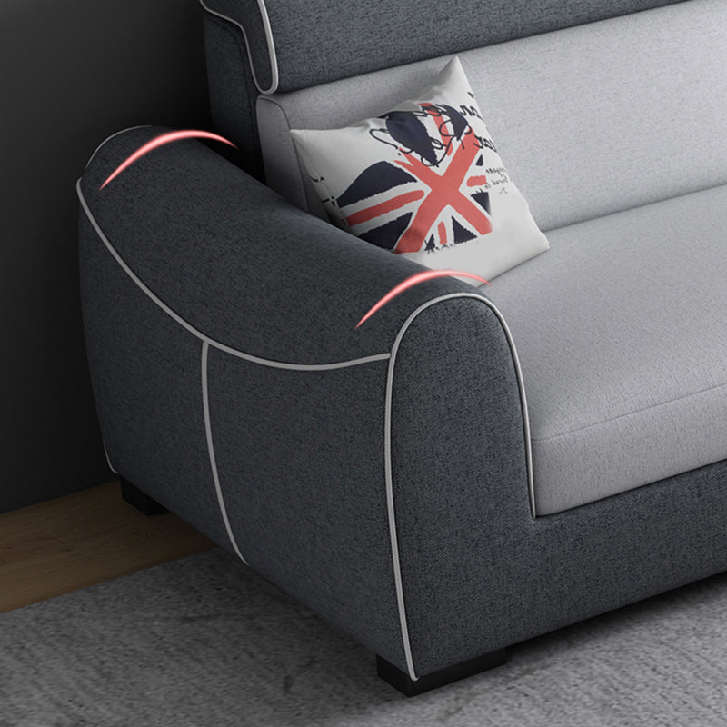 Canapé de bras carré moderne avec oreiller cousu en arrière pour l'appartement et le salon