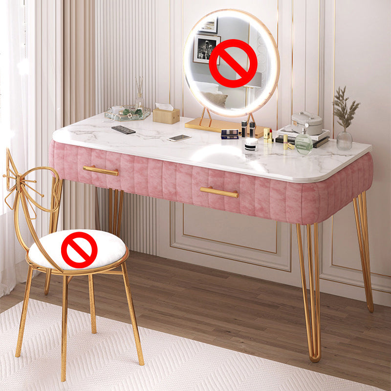 Vanità del trucco top in ardesia con cassetto per camera da letto 29,53 "di altezza