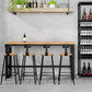 Industriële rechthoekige balktafel Set 1/5 stuks houten aanrechtvaart met hoge stoel