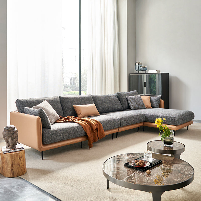 Contemporary Tuxedo Arm Sofa with Pillows 35.43" for Living Room Clearhalo 'furn' 'furn_sofas' 'Furniture' 'Living Room Furniture' 'Sofa' 'sofas' 5234216