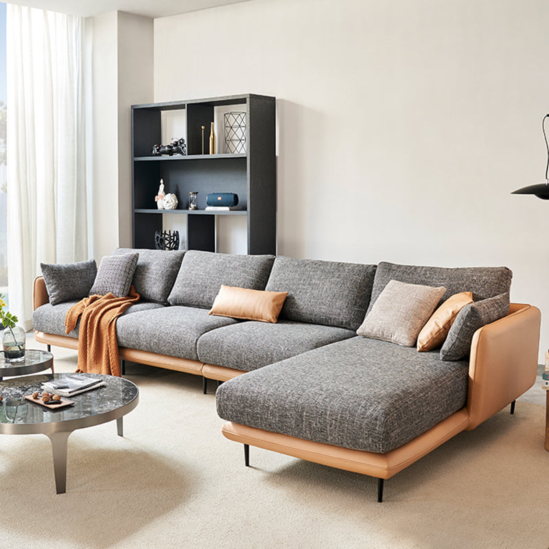 Contemporary Tuxedo Arm Sofa with Pillows 35.43" for Living Room Clearhalo 'furn' 'furn_sofas' 'Furniture' 'Living Room Furniture' 'Sofa' 'sofas' 5234225