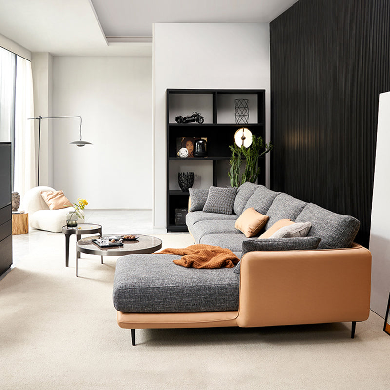 Contemporary Tuxedo Arm Sofa with Pillows 35.43" for Living Room Clearhalo 'furn' 'furn_sofas' 'Furniture' 'Living Room Furniture' 'Sofa' 'sofas' 5234226