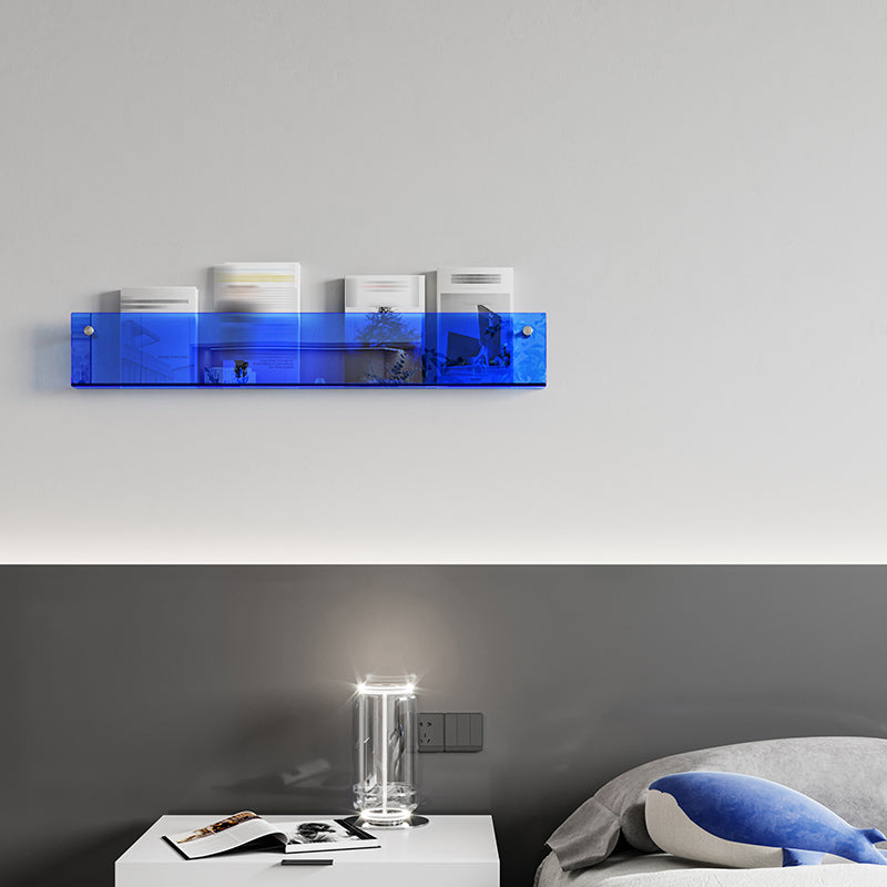 Scandinavian Horizontal Wall Unit Bookshelf Acrylic Bookcase for Home Clearhalo 'Bookcases' 'furn' 'furn_bookcases' 'Furniture' 'Office Furniture' 5234277