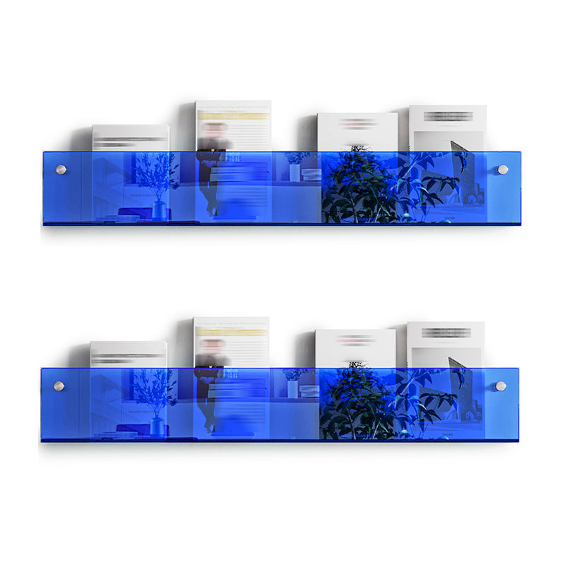 Scandinavian Horizontal Wall Unit Bookshelf Acrylic Bookcase for Home Blue 2 Piece Set Clearhalo 'Bookcases' 'furn' 'furn_bookcases' 'Furniture' 'Office Furniture' 5234279