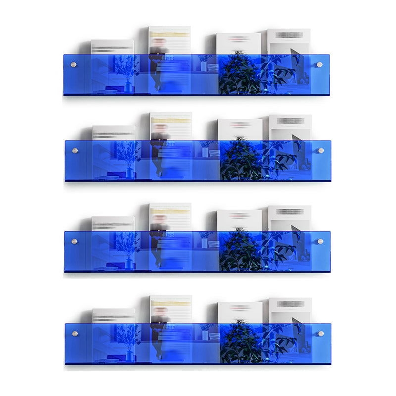 Scandinavian Horizontal Wall Unit Bookshelf Acrylic Bookcase for Home Blue 4 Piece Set Clearhalo 'Bookcases' 'furn' 'furn_bookcases' 'Furniture' 'Office Furniture' 5234280