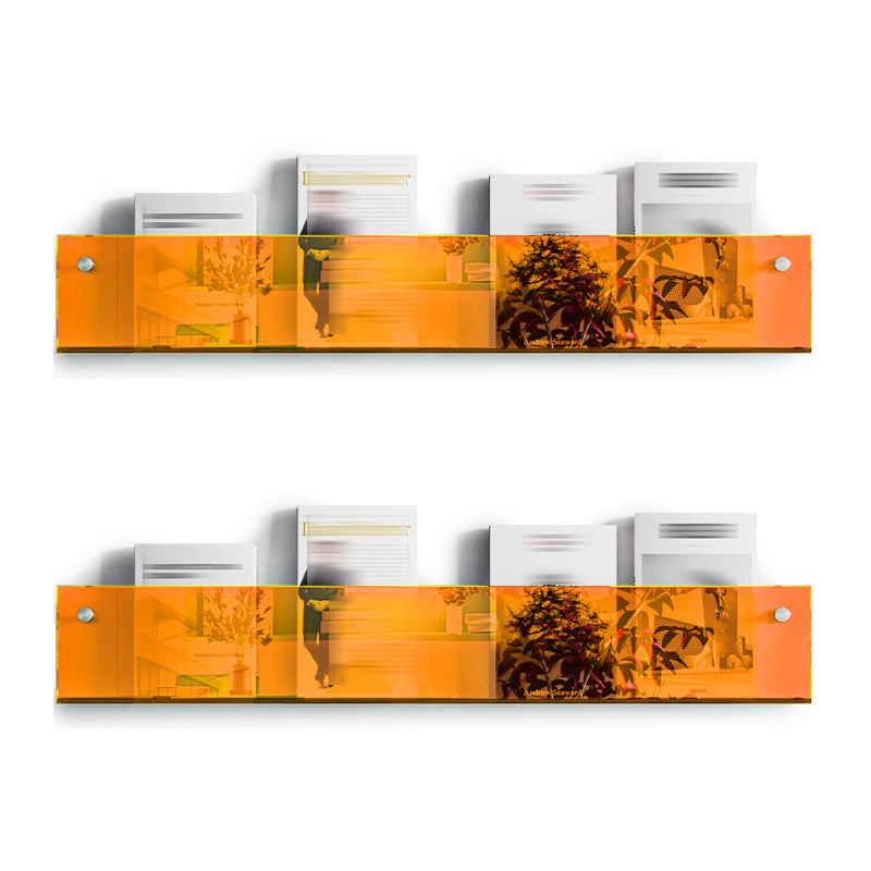 Scandinavian Horizontal Wall Unit Bookshelf Acrylic Bookcase for Home Orange 2 Piece Set Clearhalo 'Bookcases' 'furn' 'furn_bookcases' 'Furniture' 'Office Furniture' 5234282
