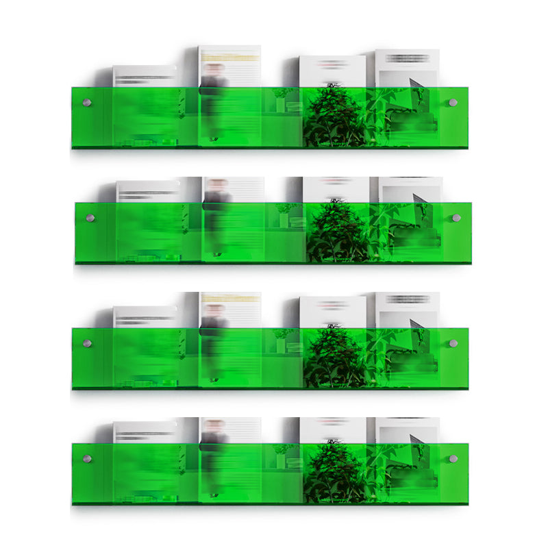 Scandinavian Horizontal Wall Unit Bookshelf Acrylic Bookcase for Home Green 4 Piece Set Clearhalo 'Bookcases' 'furn' 'furn_bookcases' 'Furniture' 'Office Furniture' 5234290
