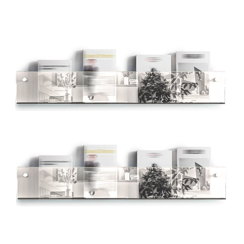 Scandinavian Horizontal Wall Unit Bookshelf Acrylic Bookcase for Home Clear 2 Piece Set Clearhalo 'Bookcases' 'furn' 'furn_bookcases' 'Furniture' 'Office Furniture' 5234293