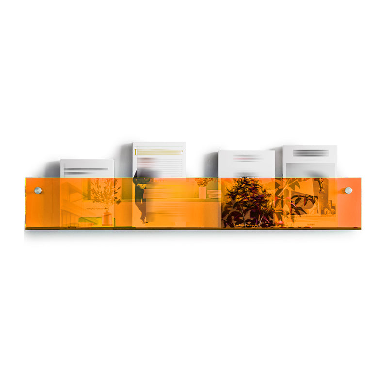 Scandinavian Horizontal Wall Unit Bookshelf Acrylic Bookcase for Home Orange 1 Piece Clearhalo 'Bookcases' 'furn' 'furn_bookcases' 'Furniture' 'Office Furniture' 5234295