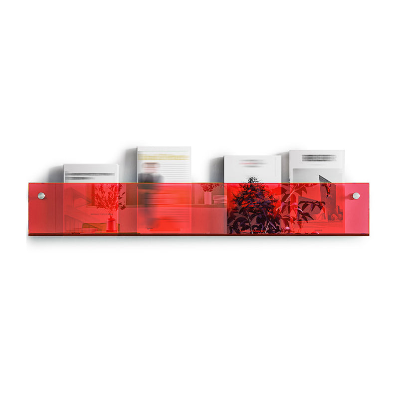 Scandinavian Horizontal Wall Unit Bookshelf Acrylic Bookcase for Home Red 1 Piece Clearhalo 'Bookcases' 'furn' 'furn_bookcases' 'Furniture' 'Office Furniture' 5234297