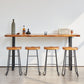 Ensemble de Table de pub rectangulaire industrielle, comptoir en bois avec tabourets hauts, 1/2/4/5 pièces