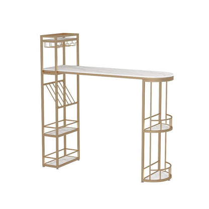 Tavolo da bar per cocktail bar in pietra per interno moderno tavolo da bar a doppio piedistallo