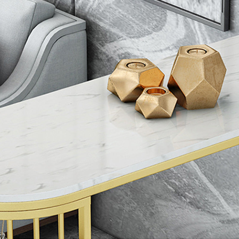Stone Bar Dining Table Glam Style Rectangle Bar Table with Double Pedestal for Dining Room Clearhalo 'Bar Furniture' 'Bar Tables' 'bar_tables' 'furn' 'furn_bar_tables' 'Furniture' 'Kitchen & Dining Furniture' 5240221