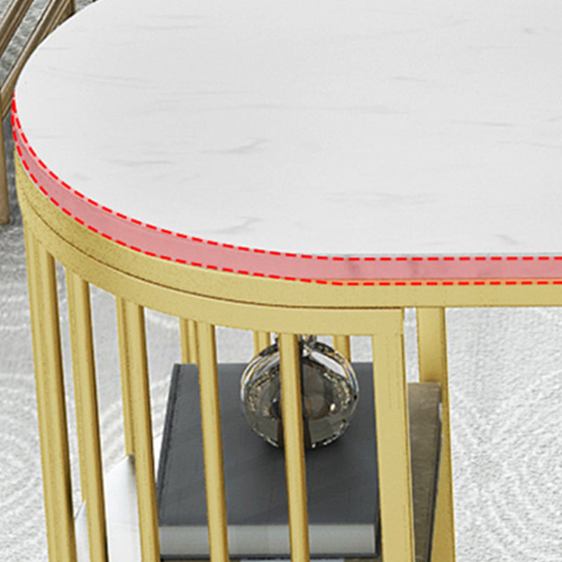 Stone Bar Dining Table Glam Style Rectangle Bar Table with Double Pedestal for Dining Room Clearhalo 'Bar Furniture' 'Bar Tables' 'bar_tables' 'furn' 'furn_bar_tables' 'Furniture' 'Kitchen & Dining Furniture' 5240222