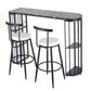 Stone Bar Dining Table Glam Bar Table with Double Pedestal for Living Room