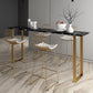 Glam Style Rectangle Stone Bar Tableau de 42 pouces Hauteur Gold Sled Piedstal Bistro Table