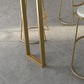 Glam Style Rectangle Stone Bar Tableau de 42 pouces Hauteur Gold Sled Piedstal Bistro Table