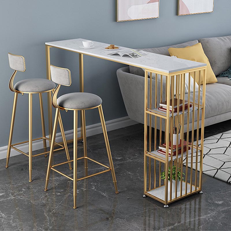 Tavolo da cocktail bar top top in pietra tavolo da pub in oro in altezza da 42 pollici