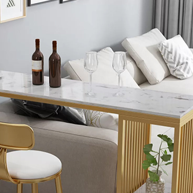 Table à manger en pierre de bar à glamons Glam Table de bar avec double piédestal pour porche de cuisine