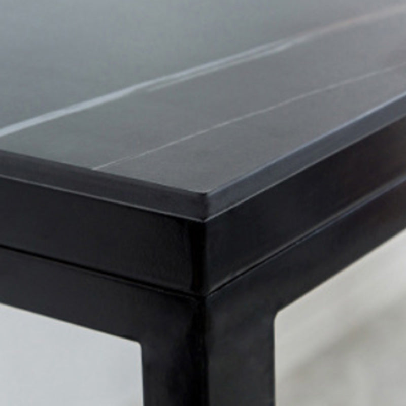 Table à manger en pierre de barre de bar à barre rectangle moderne avec piédestal à chevalet pour salle à manger