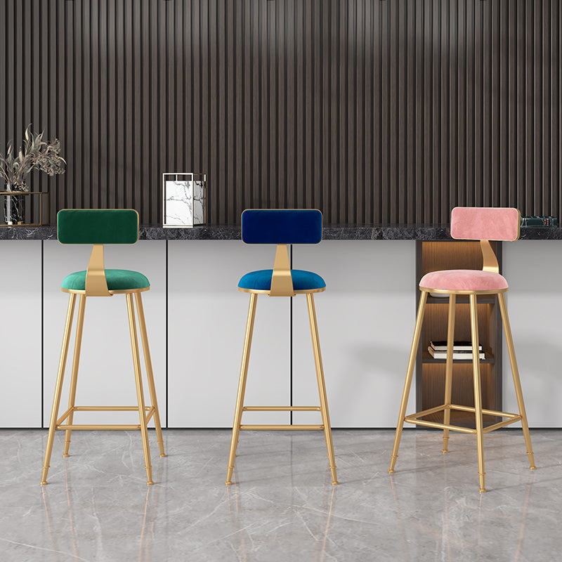 Nordic Style Bar-stool Round Counter Bar Stool with Metal Legs for Kitchen Clearhalo 'Bar Furniture' 'Bar Stools' 'bar_stools' 'furn' 'furn_bar_stools' 'Furniture' 'Kitchen & Dining Furniture' 5240618