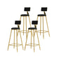Nordic Style Bar-stool Round Counter Bar Stool with Metal Legs for Kitchen Black 4 Piece Set Clearhalo 'Bar Furniture' 'Bar Stools' 'bar_stools' 'furn' 'furn_bar_stools' 'Furniture' 'Kitchen & Dining Furniture' 5240619