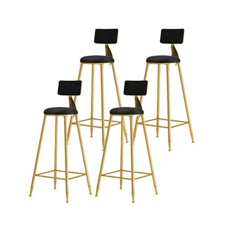 Nordic Style Bar-stool Round Counter Bar Stool with Metal Legs for Kitchen Black 4 Piece Set Clearhalo 'Bar Furniture' 'Bar Stools' 'bar_stools' 'furn' 'furn_bar_stools' 'Furniture' 'Kitchen & Dining Furniture' 5240619