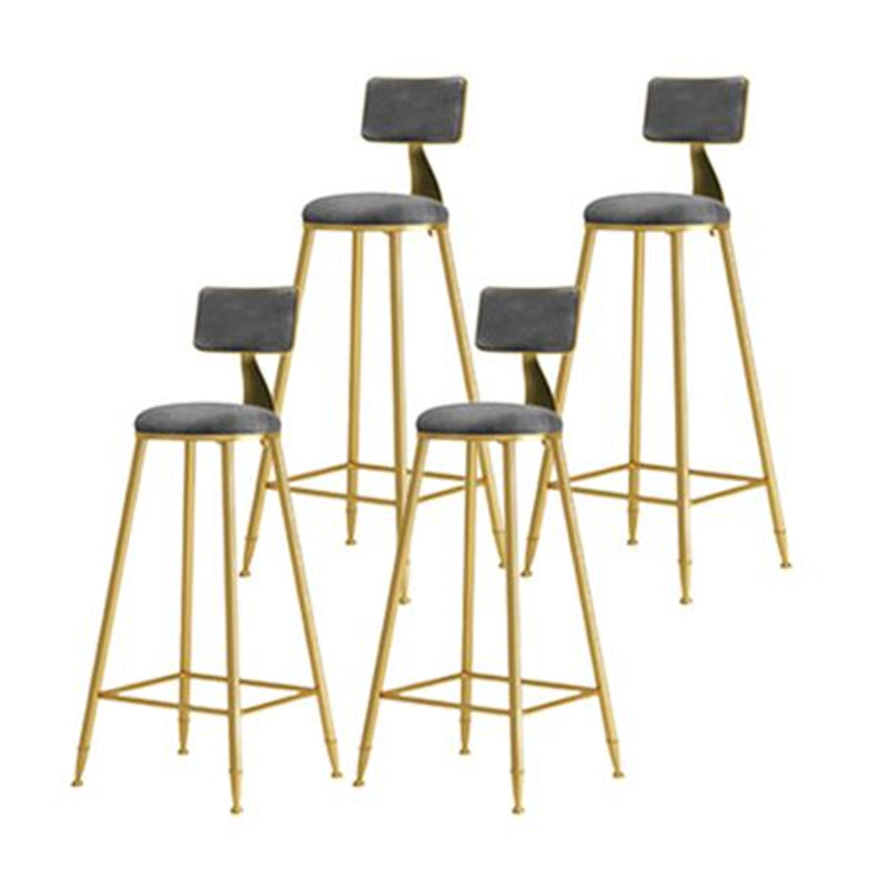 Nordic Style Bar-stool Round Counter Bar Stool with Metal Legs for Kitchen Grey 4 Piece Set Clearhalo 'Bar Furniture' 'Bar Stools' 'bar_stools' 'furn' 'furn_bar_stools' 'Furniture' 'Kitchen & Dining Furniture' 5240620
