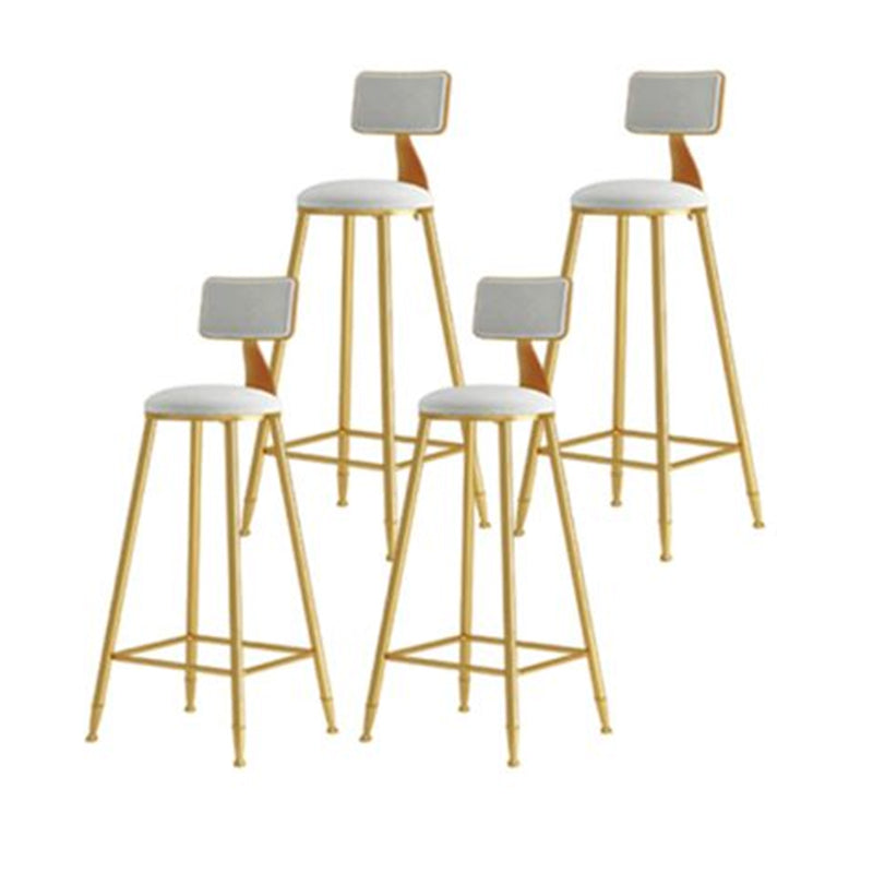 Nordic Style Bar-stool Round Counter Bar Stool with Metal Legs for Kitchen White 4 Piece Set Clearhalo 'Bar Furniture' 'Bar Stools' 'bar_stools' 'furn' 'furn_bar_stools' 'Furniture' 'Kitchen & Dining Furniture' 5240622