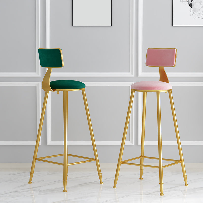Nordic Style Bar-stool Round Counter Bar Stool with Metal Legs for Kitchen Clearhalo 'Bar Furniture' 'Bar Stools' 'bar_stools' 'furn' 'furn_bar_stools' 'Furniture' 'Kitchen & Dining Furniture' 5240625