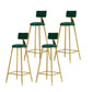 Nordic Style Bar-stool Round Counter Bar Stool with Metal Legs for Kitchen Green 4 Piece Set Clearhalo 'Bar Furniture' 'Bar Stools' 'bar_stools' 'furn' 'furn_bar_stools' 'Furniture' 'Kitchen & Dining Furniture' 5240628