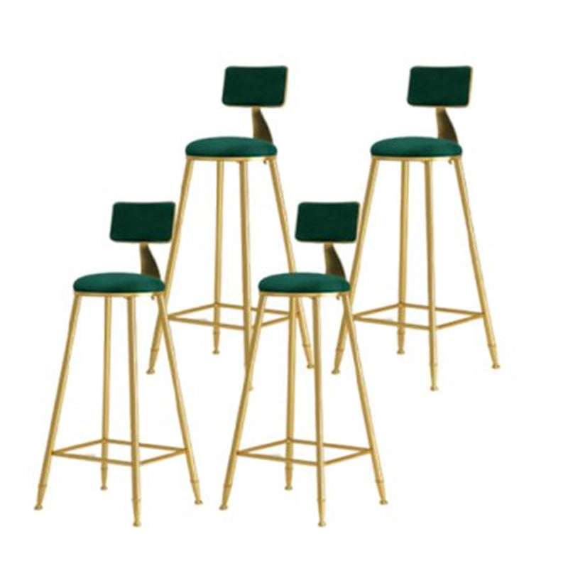 Nordic Style Bar-stool Round Counter Bar Stool with Metal Legs for Kitchen Green 4 Piece Set Clearhalo 'Bar Furniture' 'Bar Stools' 'bar_stools' 'furn' 'furn_bar_stools' 'Furniture' 'Kitchen & Dining Furniture' 5240628