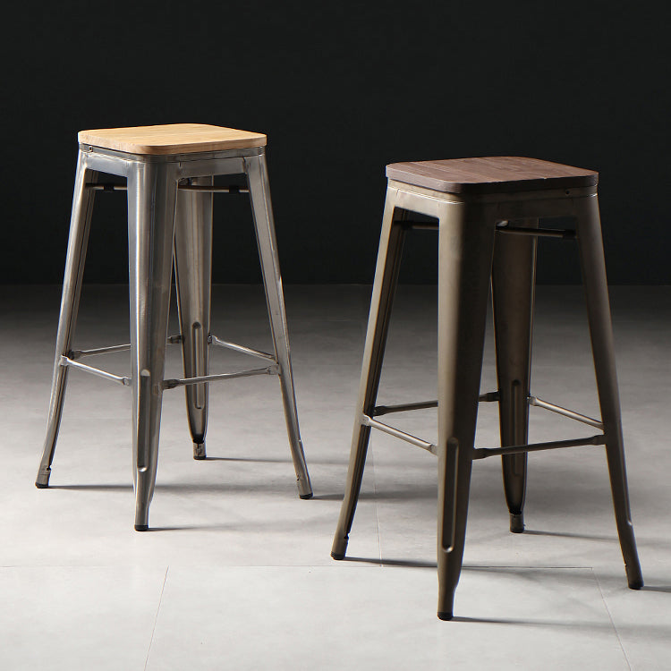 Industrial Style Bar-stool Metal Counter Bar Stool for Kitchen Clearhalo 'Bar Furniture' 'Bar Stools' 'bar_stools' 'furn' 'furn_bar_stools' 'Furniture' 'Kitchen & Dining Furniture' 5240635