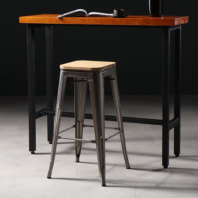 Industrial Style Bar-stool Metal Counter Bar Stool for Kitchen Clearhalo 'Bar Furniture' 'Bar Stools' 'bar_stools' 'furn' 'furn_bar_stools' 'Furniture' 'Kitchen & Dining Furniture' 5240639