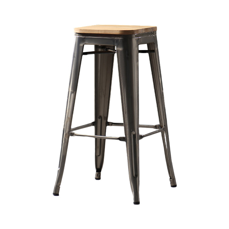 Industrial Style Bar-stool Metal Counter Bar Stool for Kitchen Dark Brown 1 Piece Clearhalo 'Bar Furniture' 'Bar Stools' 'bar_stools' 'furn' 'furn_bar_stools' 'Furniture' 'Kitchen & Dining Furniture' 5240642