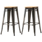 Industrial Style Bar-stool Metal Counter Bar Stool for Kitchen Dark Brown 2 Piece Set Clearhalo 'Bar Furniture' 'Bar Stools' 'bar_stools' 'furn' 'furn_bar_stools' 'Furniture' 'Kitchen & Dining Furniture' 5240644
