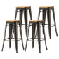 Industrial Style Bar-stool Metal Counter Bar Stool for Kitchen Dark Brown 4 Piece Set Clearhalo 'Bar Furniture' 'Bar Stools' 'bar_stools' 'furn' 'furn_bar_stools' 'Furniture' 'Kitchen & Dining Furniture' 5240646