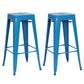 Industrial Style Bar-stool Metal Counter Bar Stool for Kitchen Dark Blue 2 Piece Set Clearhalo 'Bar Furniture' 'Bar Stools' 'bar_stools' 'furn' 'furn_bar_stools' 'Furniture' 'Kitchen & Dining Furniture' 5240652