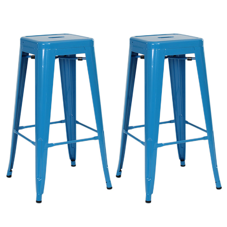 Industrial Style Bar-stool Metal Counter Bar Stool for Kitchen Dark Blue 2 Piece Set Clearhalo 'Bar Furniture' 'Bar Stools' 'bar_stools' 'furn' 'furn_bar_stools' 'Furniture' 'Kitchen & Dining Furniture' 5240652