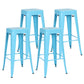Industrial Style Bar-stool Metal Counter Bar Stool for Kitchen Light Blue 4 Piece Set Clearhalo 'Bar Furniture' 'Bar Stools' 'bar_stools' 'furn' 'furn_bar_stools' 'Furniture' 'Kitchen & Dining Furniture' 5240656