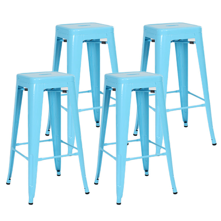 Industrial Style Bar-stool Metal Counter Bar Stool for Kitchen Light Blue 4 Piece Set Clearhalo 'Bar Furniture' 'Bar Stools' 'bar_stools' 'furn' 'furn_bar_stools' 'Furniture' 'Kitchen & Dining Furniture' 5240656