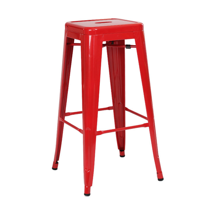 Industrial Style Bar-stool Metal Counter Bar Stool for Kitchen Red 1 Piece Clearhalo 'Bar Furniture' 'Bar Stools' 'bar_stools' 'furn' 'furn_bar_stools' 'Furniture' 'Kitchen & Dining Furniture' 5240657