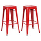 Industrial Style Bar-stool Metal Counter Bar Stool for Kitchen Red 2 Piece Set Clearhalo 'Bar Furniture' 'Bar Stools' 'bar_stools' 'furn' 'furn_bar_stools' 'Furniture' 'Kitchen & Dining Furniture' 5240658
