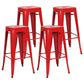 Industrial Style Bar-stool Metal Counter Bar Stool for Kitchen Red 4 Piece Set Clearhalo 'Bar Furniture' 'Bar Stools' 'bar_stools' 'furn' 'furn_bar_stools' 'Furniture' 'Kitchen & Dining Furniture' 5240659
