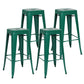 Industrial Style Bar-stool Metal Counter Bar Stool for Kitchen Blackish Green 4 Piece Set Clearhalo 'Bar Furniture' 'Bar Stools' 'bar_stools' 'furn' 'furn_bar_stools' 'Furniture' 'Kitchen & Dining Furniture' 5240662