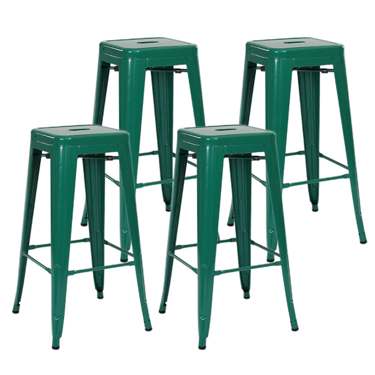 Industrial Style Bar-stool Metal Counter Bar Stool for Kitchen Blackish Green 4 Piece Set Clearhalo 'Bar Furniture' 'Bar Stools' 'bar_stools' 'furn' 'furn_bar_stools' 'Furniture' 'Kitchen & Dining Furniture' 5240662