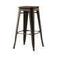 Industrial Style Bar-stool Metal Counter Bar Stool for Kitchen Black-Brown 1 Piece Clearhalo 'Bar Furniture' 'Bar Stools' 'bar_stools' 'furn' 'furn_bar_stools' 'Furniture' 'Kitchen & Dining Furniture' 5240663