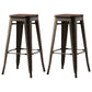 Industrial Style Bar-stool Metal Counter Bar Stool for Kitchen Black-Brown 2 Piece Set Clearhalo 'Bar Furniture' 'Bar Stools' 'bar_stools' 'furn' 'furn_bar_stools' 'Furniture' 'Kitchen & Dining Furniture' 5240664