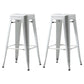 Industrial Style Bar-stool Metal Counter Bar Stool for Kitchen White 2 Piece Set Clearhalo 'Bar Furniture' 'Bar Stools' 'bar_stools' 'furn' 'furn_bar_stools' 'Furniture' 'Kitchen & Dining Furniture' 5240667